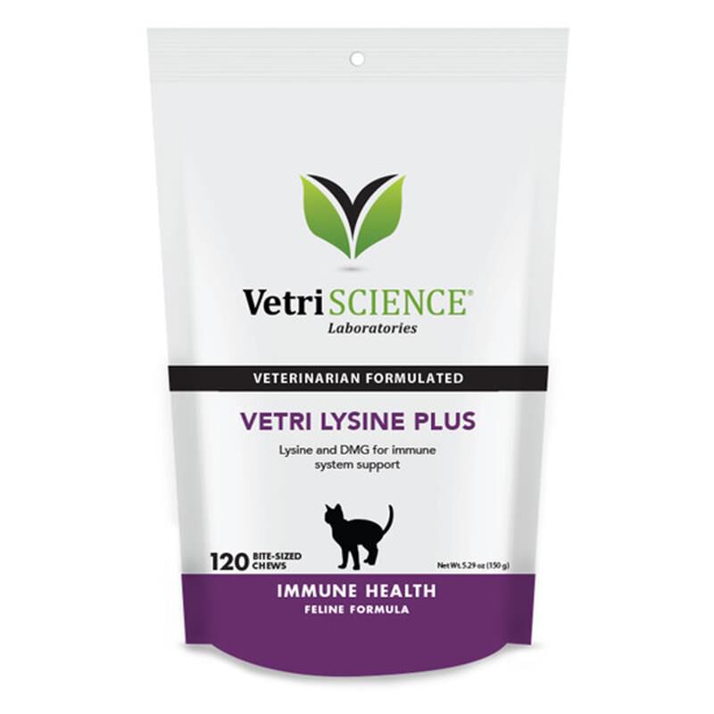 VetriScience Immunity Health Vetri Lysine Plus for Cats, 120 Chews
