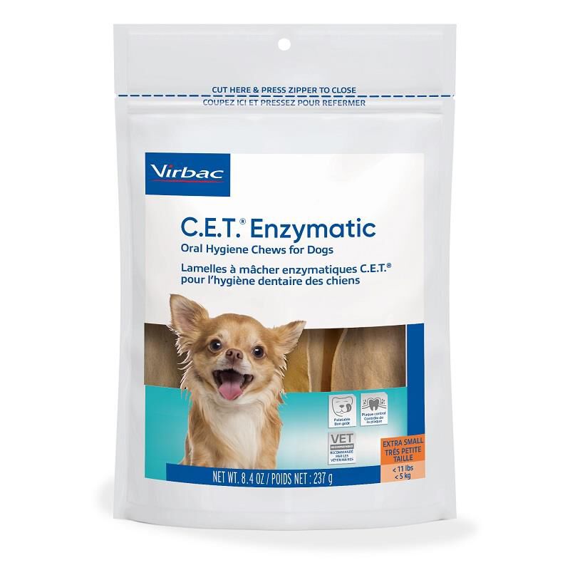 CET Enzymatic Oral Hygiene Chews for Petite/Extra Small Dogs under 11 lbs, 30 ct.
