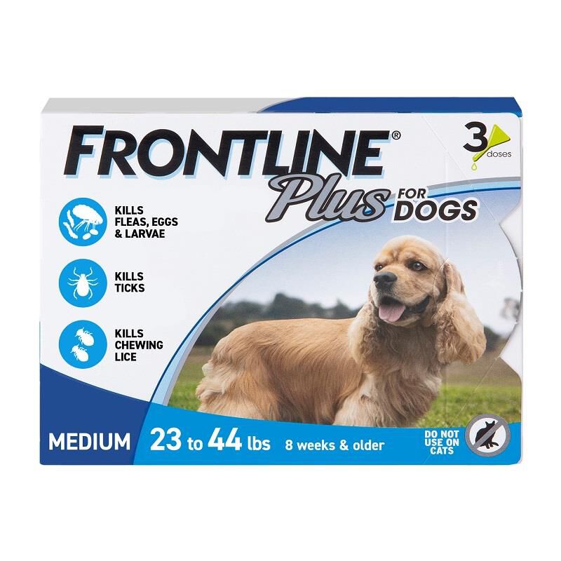 Frontline Plus for Dogs 23 - 44 lbs 3 Month Supply Blue