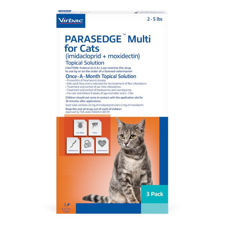 PARASEDGE Multi for Cats (imidacloprid + moxidectin) Topical Solution, 3 Pack