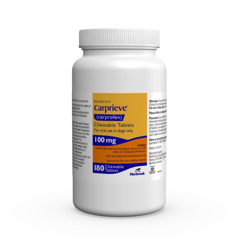 Carprieve (Carprofen) Chewable Tablets 100 mg 180 Ct.