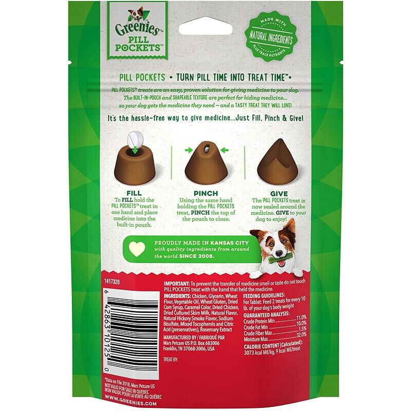 Greenies Pill Pockets for Dogs 30 Tablets Hickory Smoke Flavor
