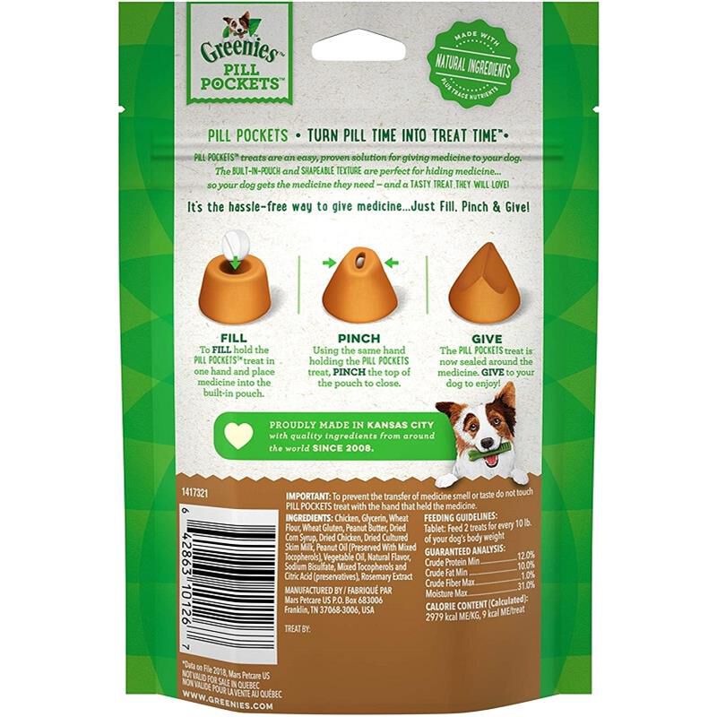 Greenies Pill Pockets for Dogs 30 Tablets Peanut Butter