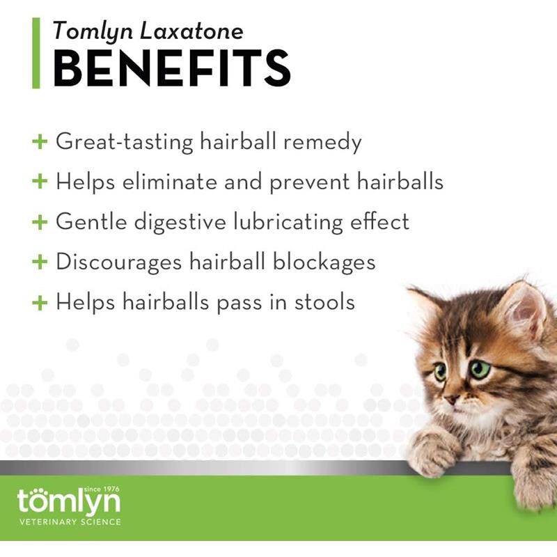 Tomlyn Laxatone Hairball Remedy Gel for Cats Catnip Flavored, 4.25 oz