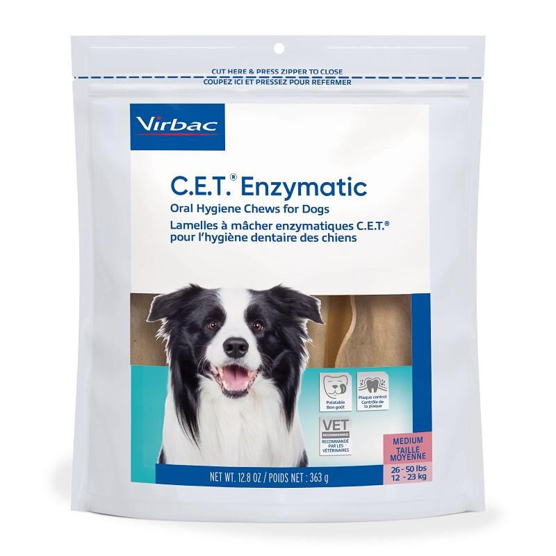 CET Enzymatic Oral Hygiene Chews for Medium Dogs 26-50 lbs 30 ct.