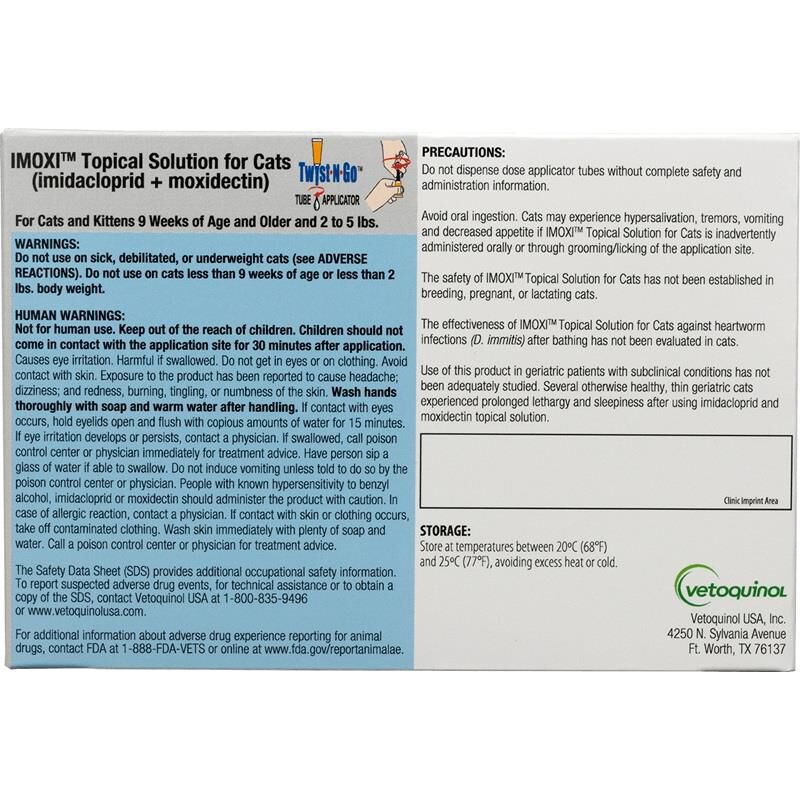 Imoxi Topical Solution for Cats (imidacloprid + moxidectin)