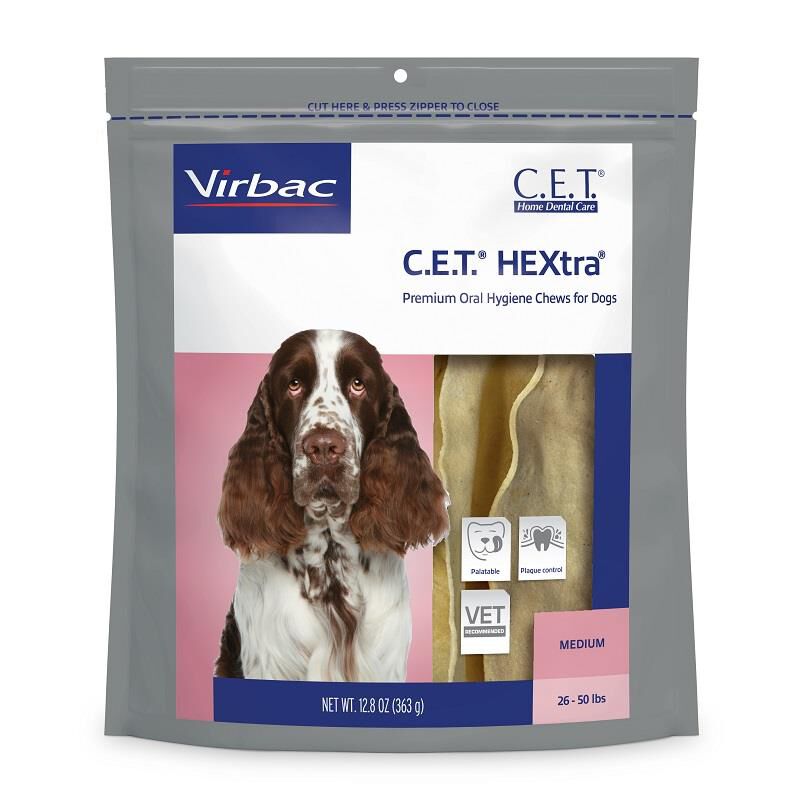 CET HEXtra Chews Medium dogs 26-50 lb 30 ct.