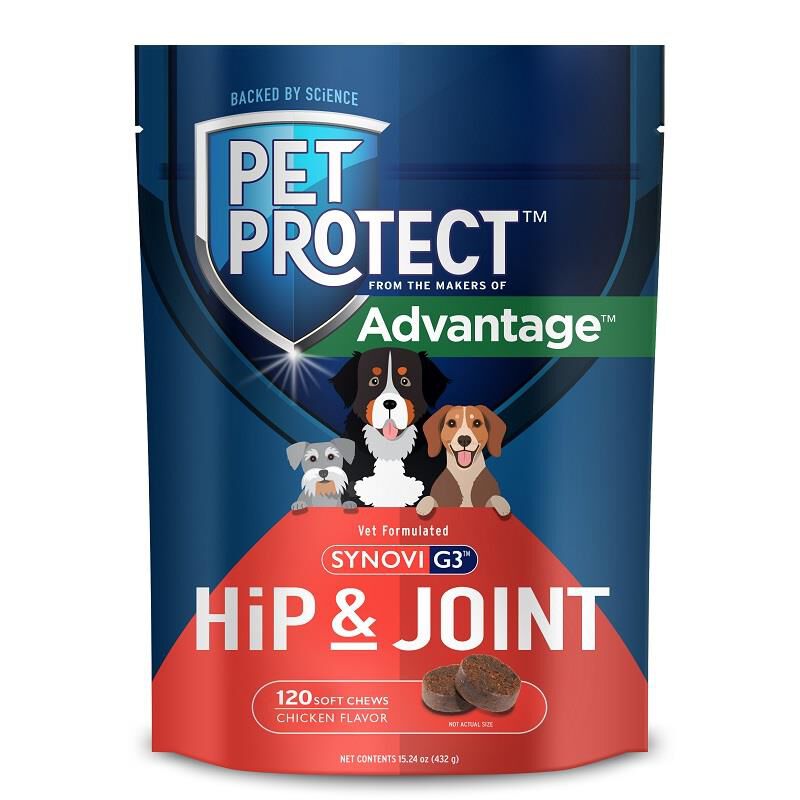 Pet Protect Hip & Joint Synovi G3 Soft Chews for Dogs, 120 Ct.