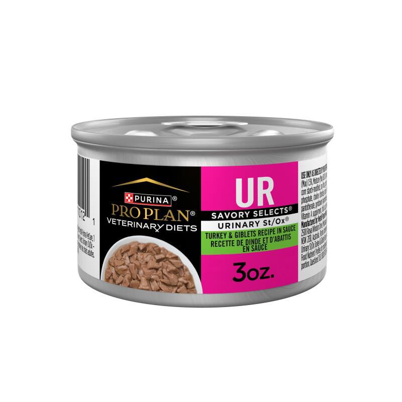 Purina Pro Plan Veterinary Diets UR Urinary St/Ox Savory Selects Turkey & Giblet Recipe in Sauce Wet Cat Food, 24 x 3 oz cans