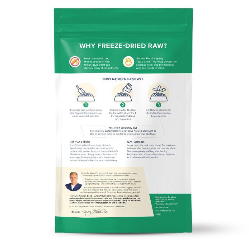 Dr. Marty Nature's Blend Active Vitality Freeze Dried Raw Senior Dog Food, 48 oz