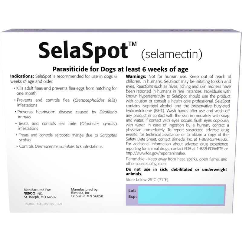 SelaSpot (selamectin) Topical for Dogs, 3 doses