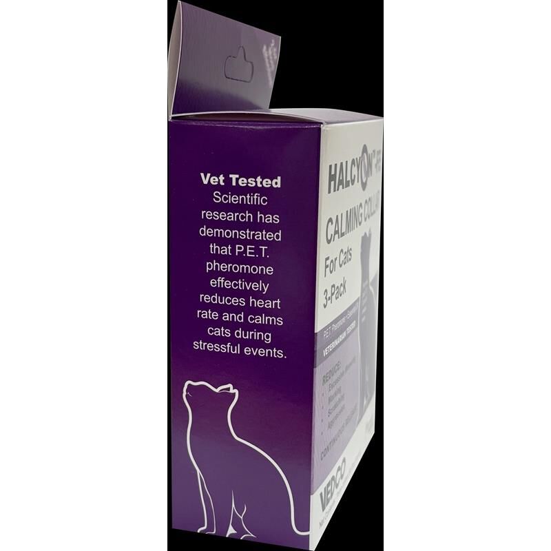 HALCYON-FE Calming Collar for Cats, 3 pack