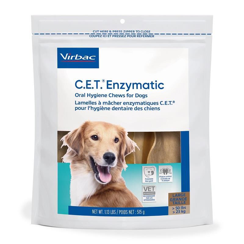 CET Enzymatic Oral Hygiene Chews for Large Dogs over 50 lb, 30 ct.