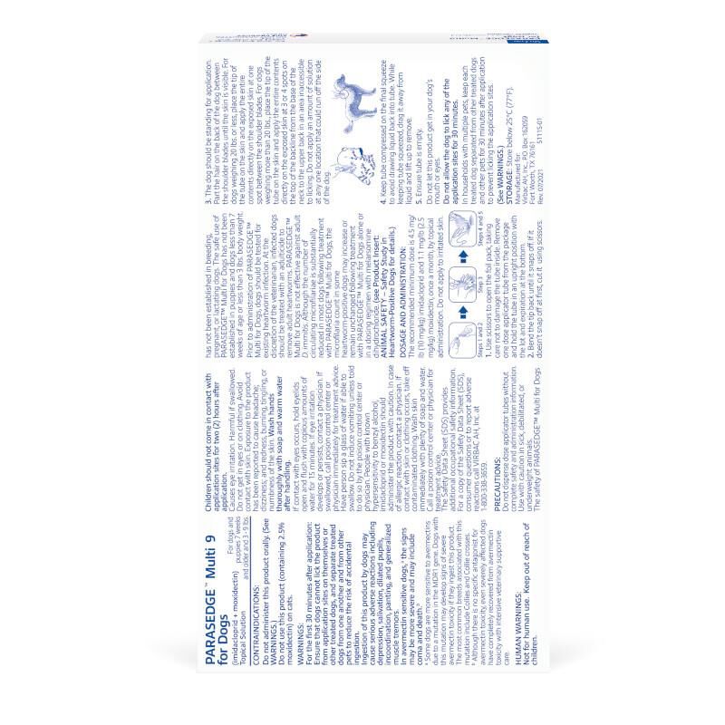 PARASEDGE Multi for Dogs (imidacloprid + moxidectin) Topical Solution, 3 Pack