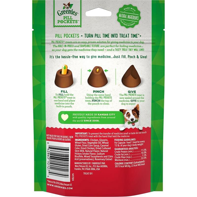 Greenies Pill Pockets for Dogs 30 Capsules Hickory Smoke Flavor