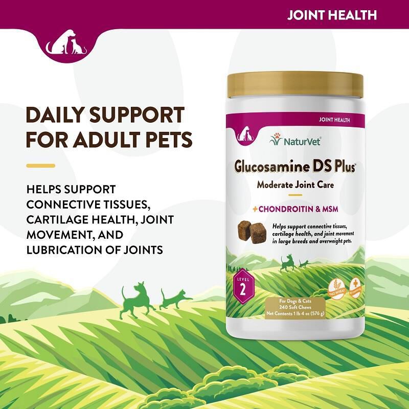 NaturVet Glucosamine DS Plus Level 2 Soft Chews for Dogs and Cats