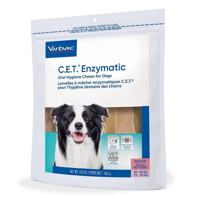 CET Enzymatic Oral Hygiene Chews for Medium Dogs 26-50 lbs 30 ct.