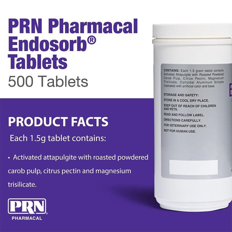 Endosorb Anti-Diarrheal Tablets for Dogs and Cats, 500 ct