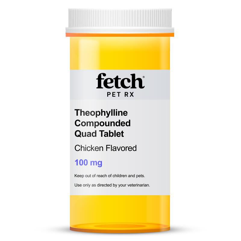 Theophylline Compounded Quad Tablet Chicken Flavored, 100 mg
