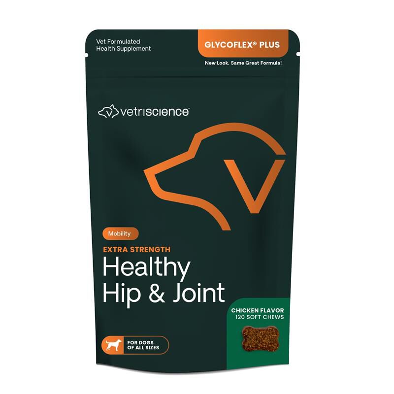 VetriScience Healthy Hip & Joint GlycoFlex Plus Extra Strength Soft Chews for Dogs, 120 Ct.
