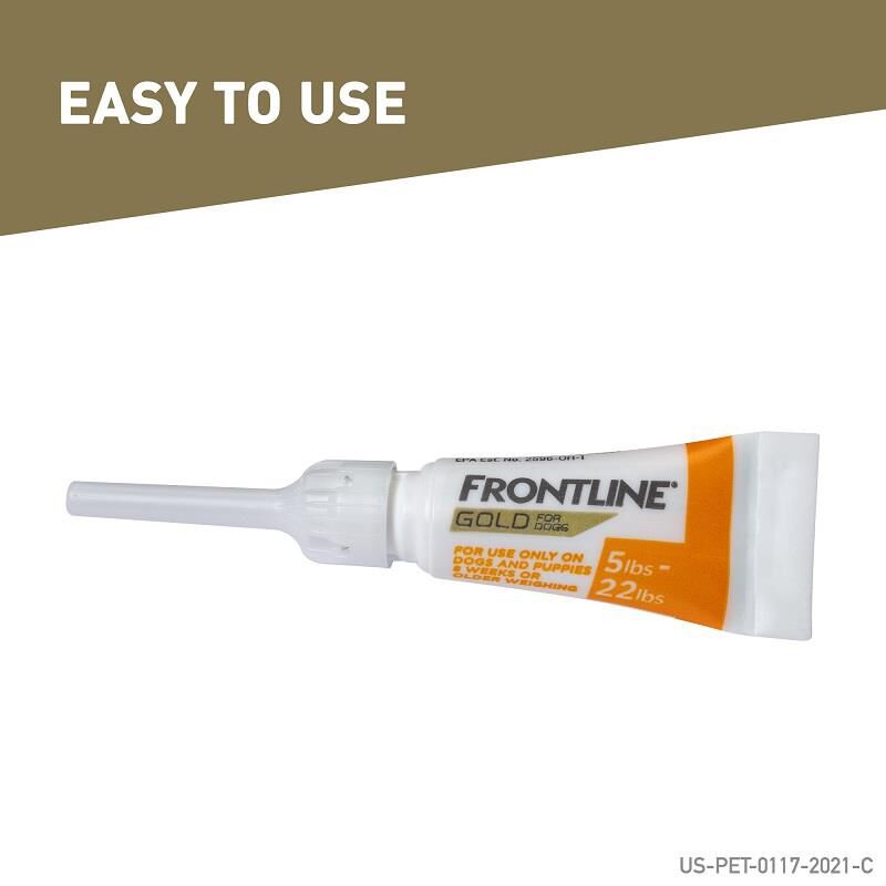 Frontline Gold for Dogs and Puppies 5 - 22 lbs Orange, 3 Month Supply