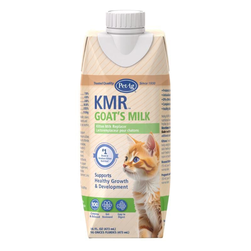 PetAg KMR Goat's Milk Kitten Milk Replacer Liquid, 16 oz