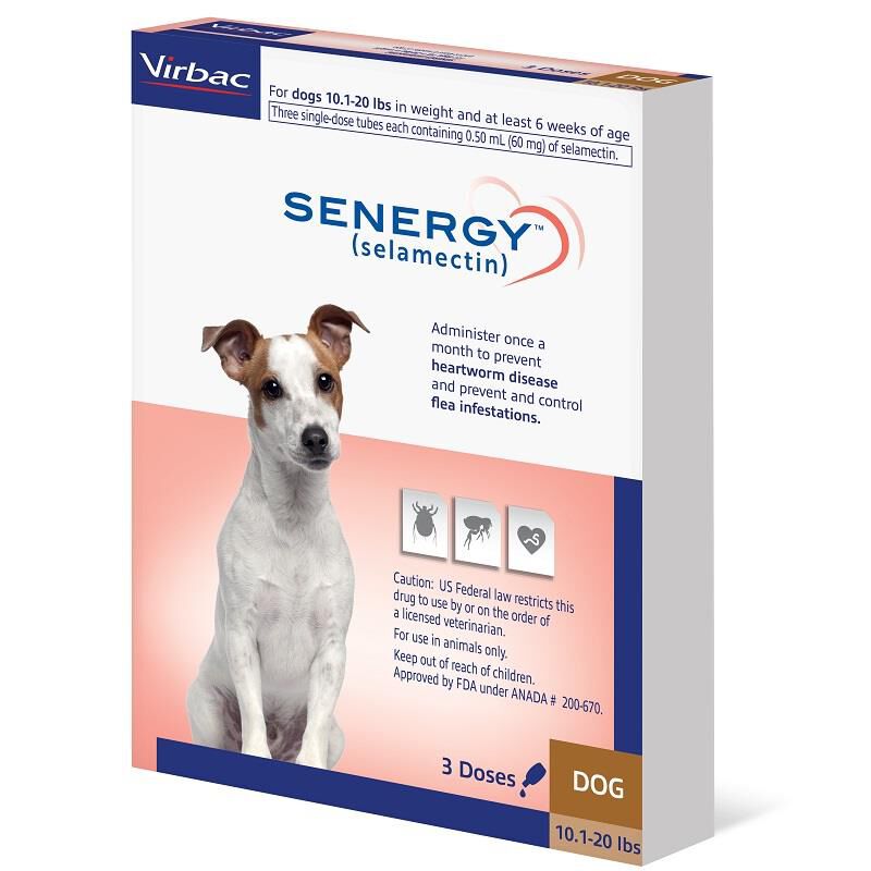 Senergy (selamectin) Topical for Dogs 10.1 - 20 lbs, 3 doses