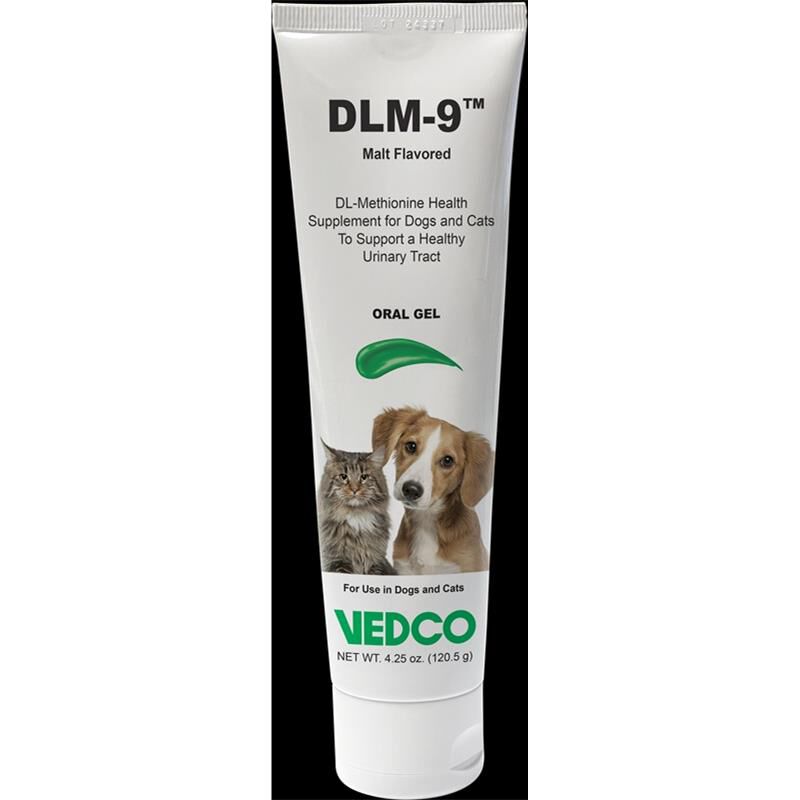 DLM-9 DL-Methionine Urinary Health Oral Gel Supplement for Dogs and Cats, Malt Flavored 4.25 oz