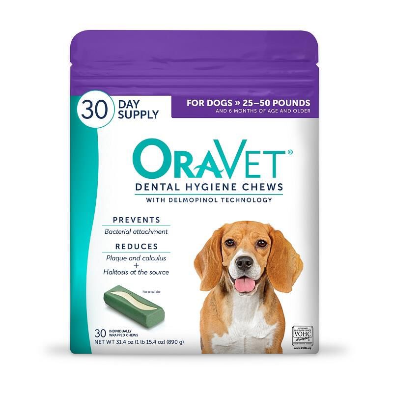Oravet Dental Chews for Medium Dogs 25-50 lbs, 30 ct