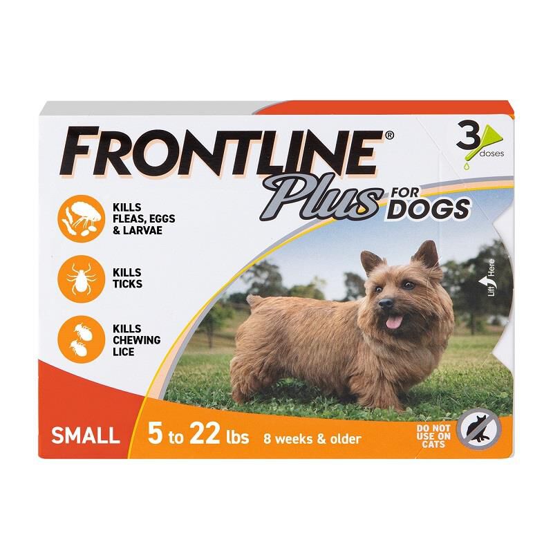 Frontline Plus for Dogs 5 to 22 lbs 3 Month Supply Orange