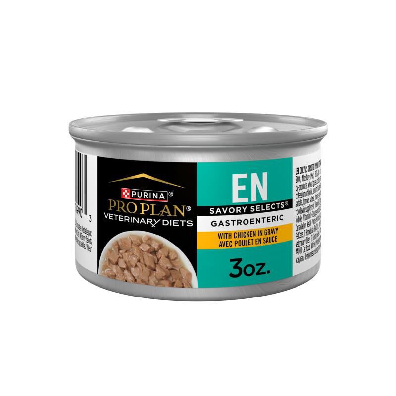 Purina Pro Plan Veterinary Diets EN Gastroenteric Savory Selects Chicken in Gravy Wet Cat Food, 24 x 3 oz cans