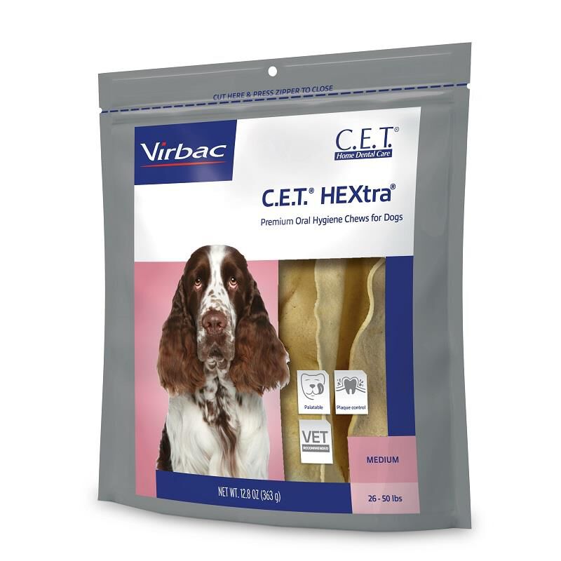 CET HEXtra Chews Medium dogs 26-50 lb 30 ct.