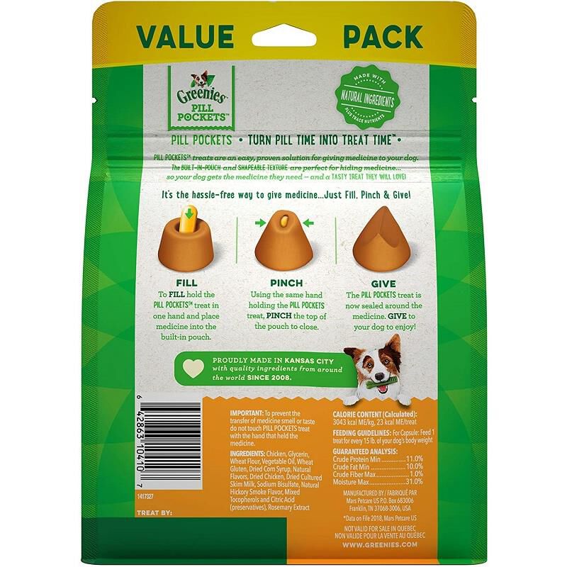 Greenies Pill Pockets for Dogs, 60 Capsules Chicken