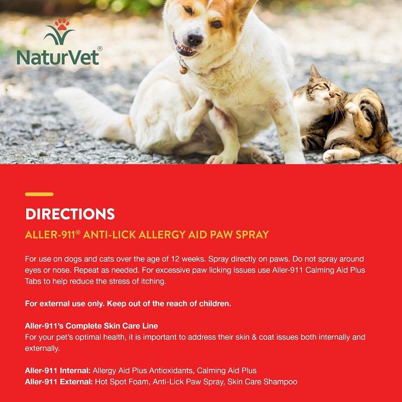 NaturVet Aller-911 Anti-Lick Paw, 8 oz Spray