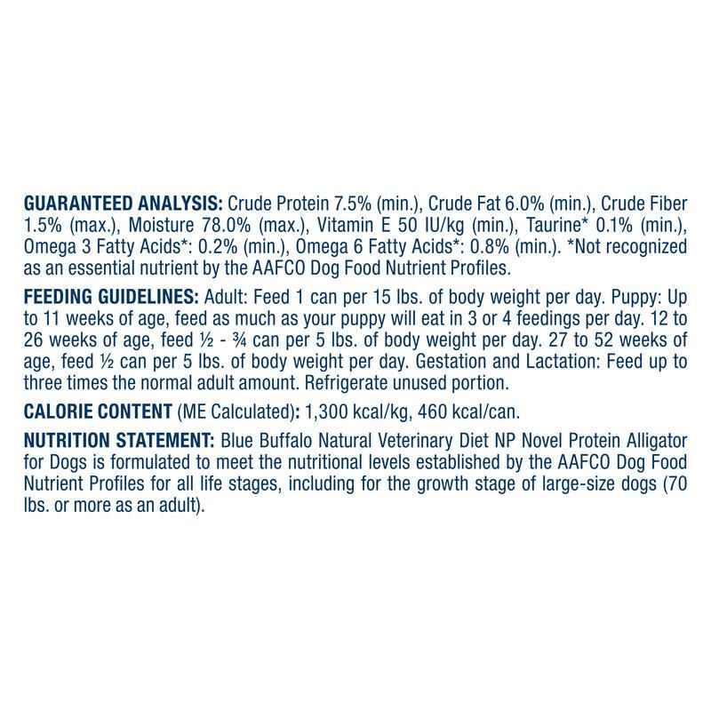 Blue Buffalo Natural Veterinary Diet NP Novel Protein Alligator Dog Food (12 X 12.5 oz) Cans