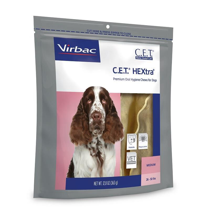 CET HEXtra Chews Medium dogs 26-50 lb 30 ct.