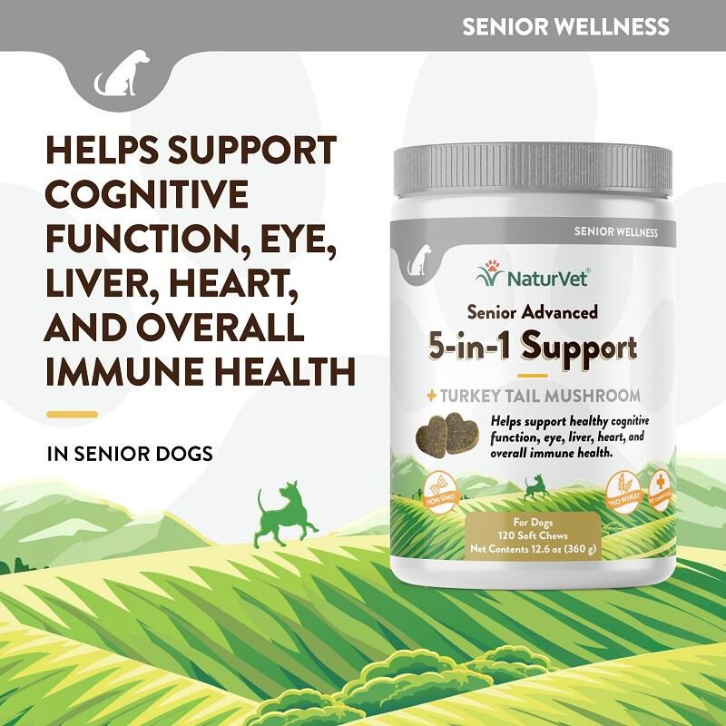 NaturVet Senior Advanced 5-in-1 Support Soft Chews for Dogs