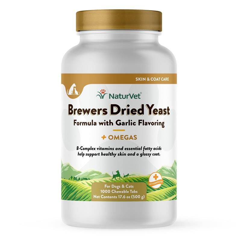 NaturVet Brewer's Dried Yeast Formula plus Omegas, 1000 Chew Tabs