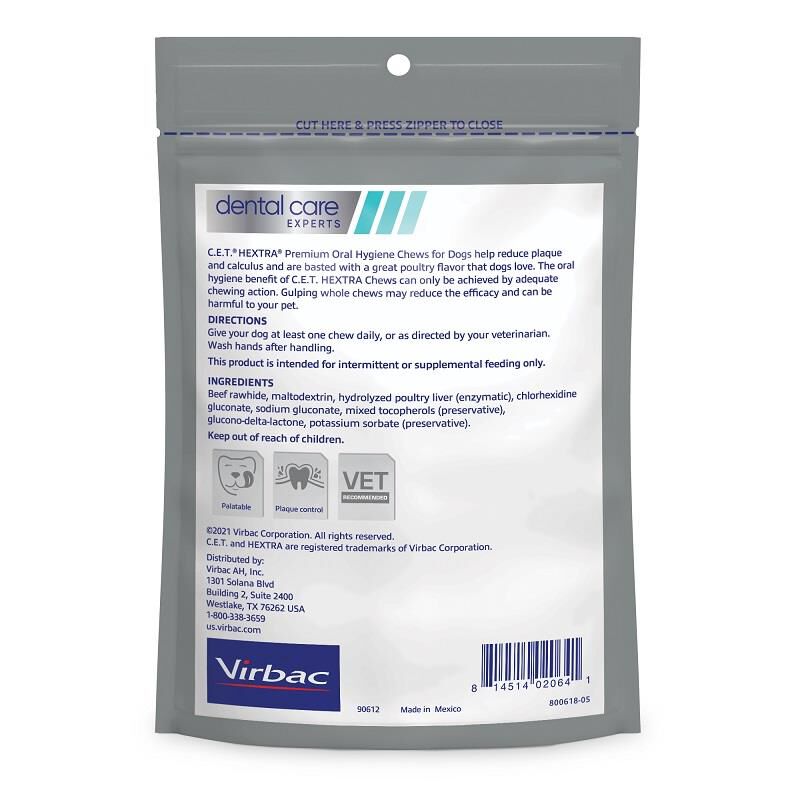 CET HEXtra Chews Extra-Small dogs under 11 lb 30 ct.