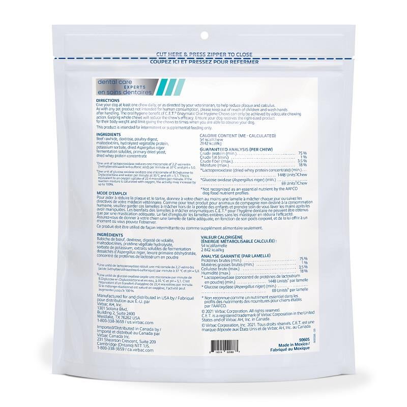 CET Enzymatic Oral Hygiene Chews for Medium Dogs 26-50 lbs 30 ct.