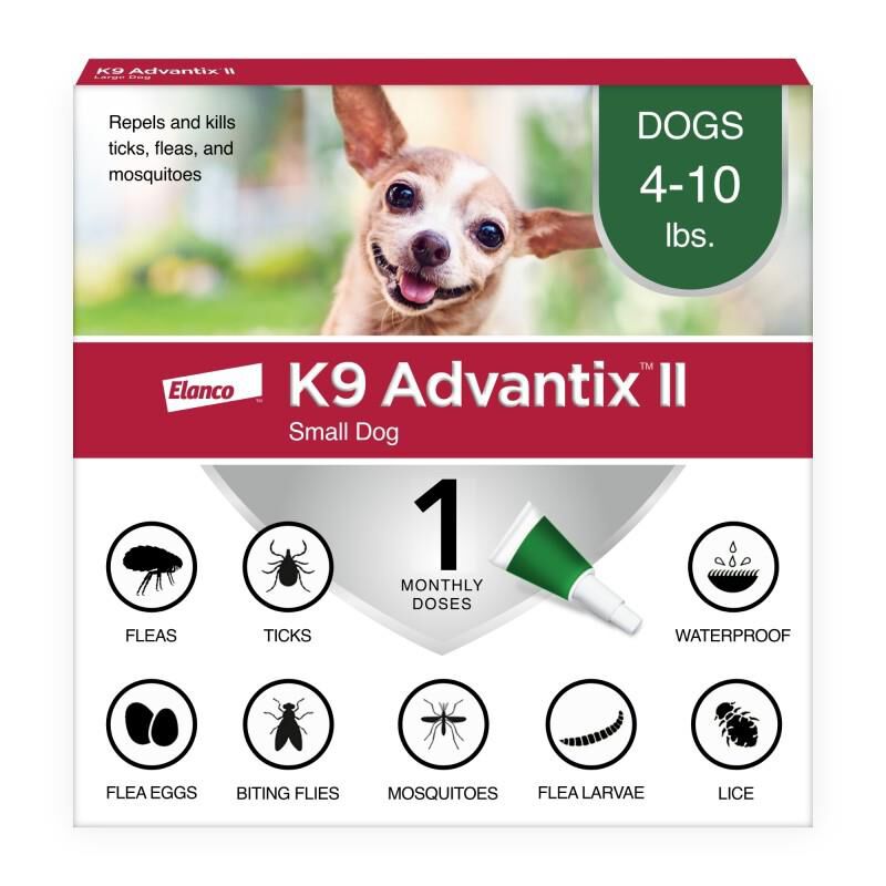 K9 Advantix II for Dogs Up to 10 lb Green, 1 Month Supply