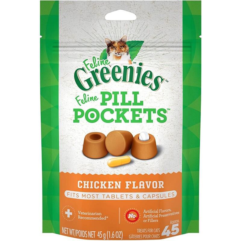 Greenies Pill Pockets for Cats - Chicken Flavor 45 Ct.