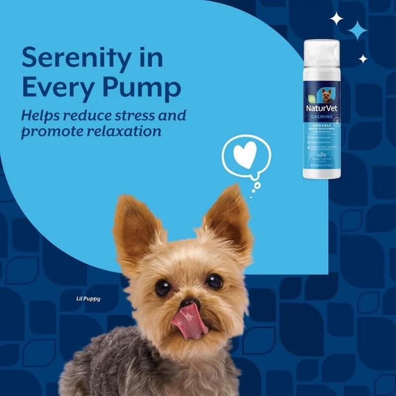 NaturVet Lickable Calming Health Supplement for Dogs, Peanut Butter Flavor, 6.4 fl oz