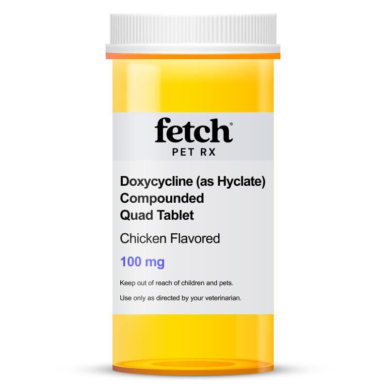 Doxycycline (as Hyclate) Compounded Quad Tablet Chicken Flavored